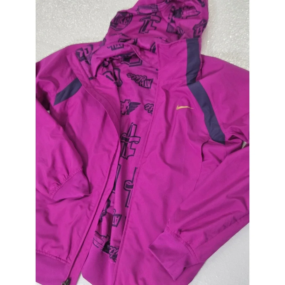 Nike Dri Fit Windbreaker Jacket Coat Reversible All over Print Womens Sz Large
